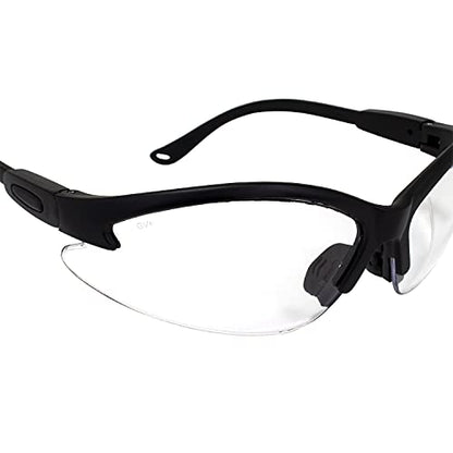 Global Vision Cougar Safety Glasses Nurses Dental Assistant Glasses Shooting Glasses for Women Men Clear Lens (Black) - color: Black
