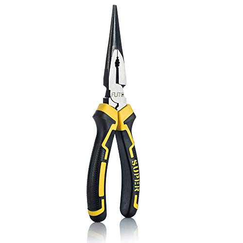 8 inch Needle Nose Pliers with Side Cutter|Forged From Chrome Vanadium Steel - size: 8"