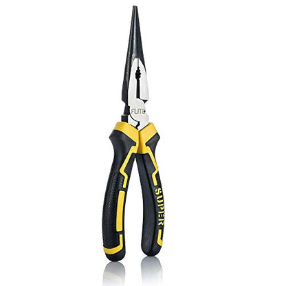 8 inch Needle Nose Pliers with Side Cutter|Forged From Chrome Vanadium Steel - size: 8"
