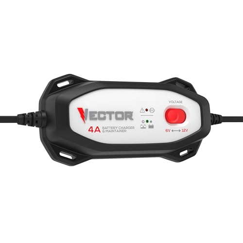 Vector VECBC4 4 Amp Battery Charger/Maintainer with 6V/12V Selector - size: 4 Amp