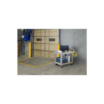 Rubbermaid Commercial Products BRUTE Heavy Duty 2-Shelf Utility/Service Cart, Medium, Lipped Shelves, Ergonomic Handle, 500 lbs. Capacity, Beige, for Warehouse/Garage/Cleaning/Maintenance - color: Beige, size: Medium, style: 2-Shelf