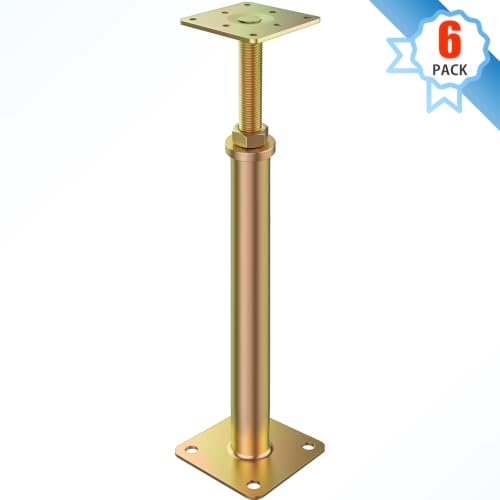 House Jacks for Leveling, 6 Pack Adjustable Telescoping Floor Jack Post, 11 to 16 Inch Range, Temporary Foundation Support - size: 11 inch-16 inch 6 Pack