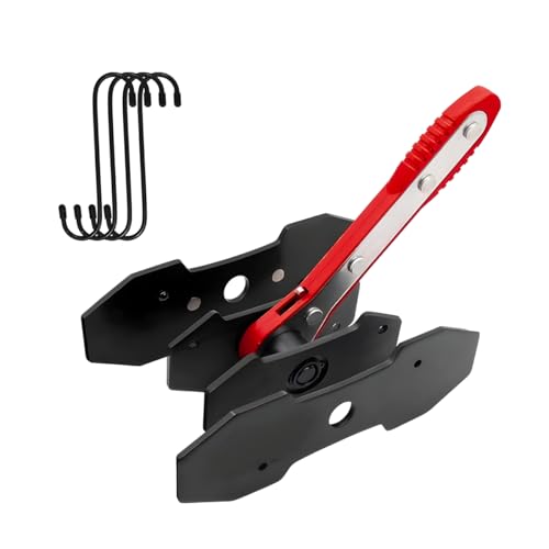 Brake Caliper Compression Tool Kit, 360° Ratchet Piston Compressor with 2 Large Steel Plates & 4 Caliper Hooks, Ratcheting Hand Wrench Expander Brake Pad Spreader for Car Truck SUV (Red) - color: Red