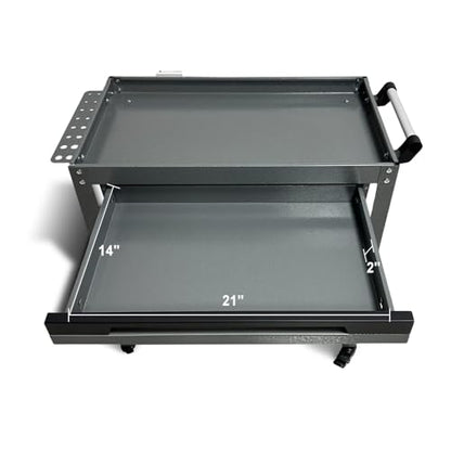 JZD 3 Tier Tool Cart on Wheels with Drawer & Screwdriver Holder, Metal Mechanic Rolling Cart for Garage Auto Repair Shop Factory Kitchen - size: 02