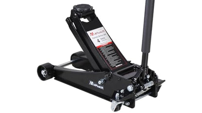 APlusLift FE400B 4 Ton Low Profile Steel Racing Floor Jack Lift Up To 21" | ASME PASE-2019 certified dual piston quick lift design, 3-15/16" minimum height, 360° swivel casters perfect for racing cars
