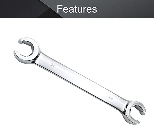 Heyiarbeit Flare Nut Wrench, 22mm x 24mm Metric Double Open End, 2Pcs - size: 22*24mm, style: 2PCS