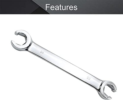 Heyiarbeit Flare Nut Wrench, 22mm x 24mm Metric Double Open End, 2Pcs - size: 22*24mm, style: 2PCS