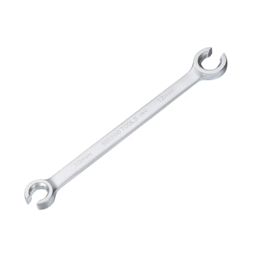 HARFINGTON Flare Nut Wrench 10mm x 12mm CR-V Nickel Plating Wrench for DIY Automotive Repairs and Household Maintenance - size: 10mm x 12mm