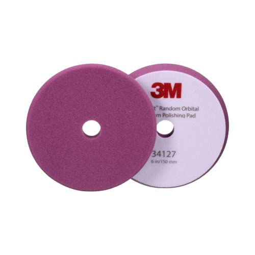 3M Perfect-It Random Orbital Foam Polishing Pad, 6"/150 mm, Purple, 34127, for Automotive Compounding and Polishing - color: Purple, size: 150mm, style: 6"