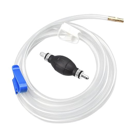 BESULEN Car Gas Siphon Pump, Hand Gasoline Transfer Pump, Manual High Flow Siphon Pump for Water Fuel Petrol Diesel with 2 Durable PVC Siphon Hose, Suitable for Truck, Motorcycle, Auto