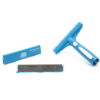 GLASS POLISH DIY Windshield Restoration & Scraper Bundle – Set of 3” Windshield Polishing Kit and Professional 6” SCRATCHLESS Glass Scraper for Windows, Tiles, and Smooth Surfaces