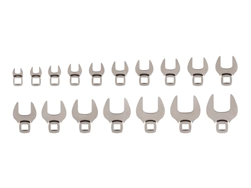 TEKTON 3/8 Inch Drive Crowfoot Wrench Set, 17-Piece (8-24 mm) | WCF93202 | Made in USA - size: 8-24 mm, style: Tools Only