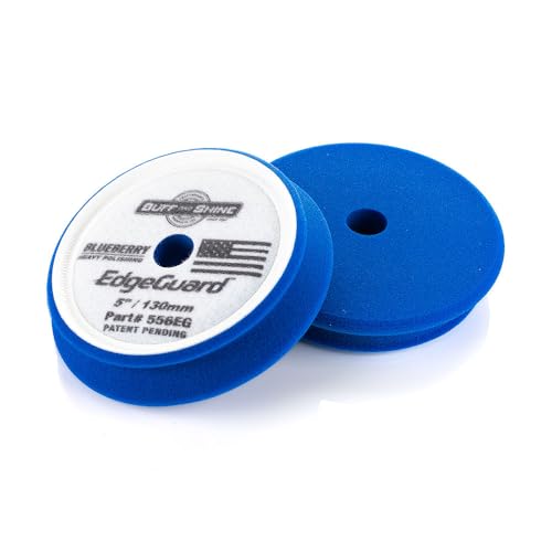Buff and Shine - EdgeGuard Foam Buffing Pads - Blueberry - 5" Heavy Polishing Pad - Pack of 2 - color: Blueberry, size: 5" (2 Pack)