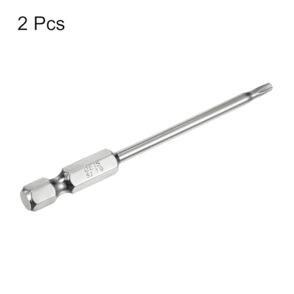 HARFINGTON 2pcs T9 Security Torx Bit 1/4" Hex Shank 3" Long S2 Steel Magnetic Tamper Resistant Star Bits Screwdriver Torx Head with Hole for Driver Drill Bits Remove Fastening Screws - size: T9