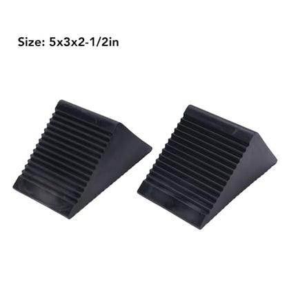 Keenso Wheel Chocks, Wheel Chocks for Trailer Motorcycle Wheel Chock Wheel Chocks 2PCS Mini Rubber Wheel Chock Set 5x3x2-1/2in Premium Wheel Tire Stopper Blocks for ATVs Riding