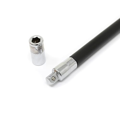 CTA Tools 8851 Extra Long Flex Driver with 1/4" Sq. x 1/4" Hex Adapter - Flexible Drill Bit Extension for Tight Areas, Flexible Screwdriver Extension for High-Torque Loads, Rugged, 24-Inch