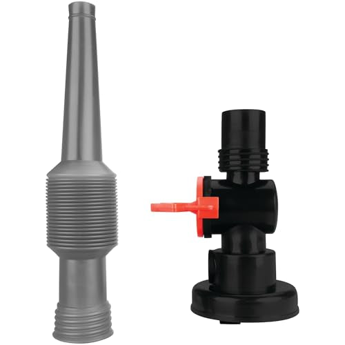 Performance Tool W4060 Flexible Funnel Spout - Mess-Free Fluid Transfer, Double-Threaded Cap, Air Bleed-Off Valve