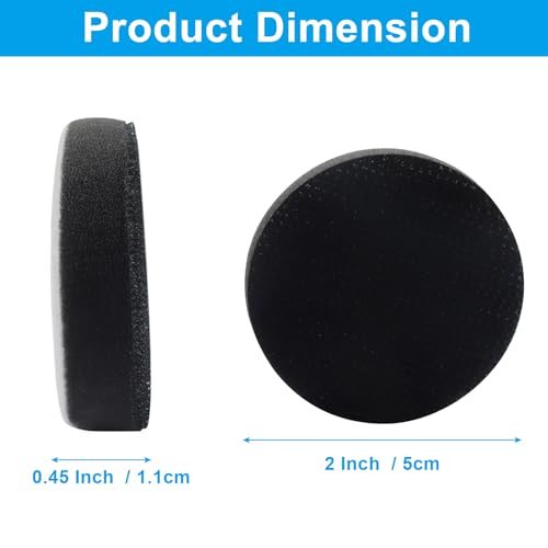6 Pack 2 Inch Hook and Loop Foam Buffering Pad, Black | Soft Foam, Sponge Cushion Buffer, No Hole, Backing Pad for Sanding - size: 2 Inch