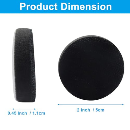 6 Pack 2 Inch Hook and Loop Foam Buffering Pad, Black | Soft Foam, Sponge Cushion Buffer, No Hole, Backing Pad for Sanding - size: 2 Inch