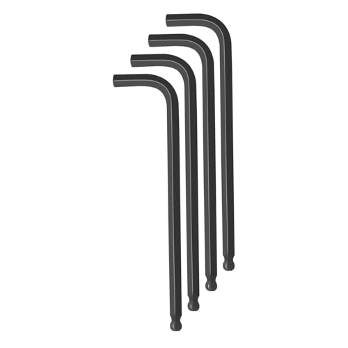 4Pcs 2mm Ball End Hex Key Wrench, Extra Long Allen Wrench, CR-V Steel with Black Oxide Finish, L-Shaped Repairing Tool for Furniture, Bike, and Equipment Maintenance - size: 2mm, style: Extra Long 4pcs