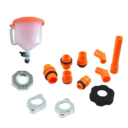 Not Spill Coolant Funnel Kit Frees Radiator Filling Proof Bleeder for Car Flushes Orange Pouring Corrosion Resistant Not- Burping for Fill