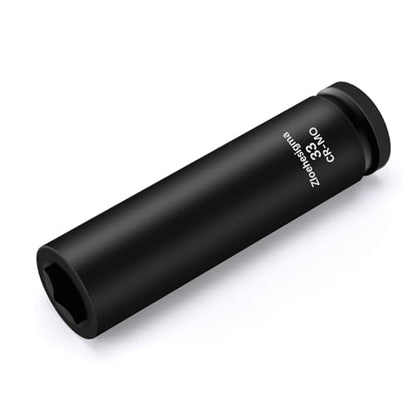 1" Drive 33mm Extra Deep Impact Socket Set,8-Inch Long,6-Point Axle Nut Socket for Easy Removal of Axle Shaft Nuts,Metric, CR-MO Steel