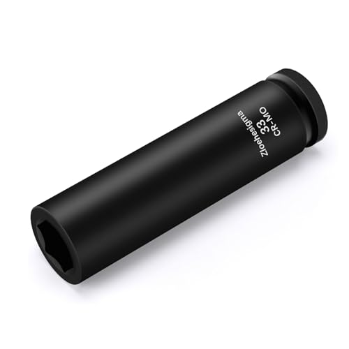 1" Drive 33mm Extra Deep Impact Socket Set,8-Inch Long,6-Point Axle Nut Socket for Easy Removal of Axle Shaft Nuts,Metric, CR-MO Steel