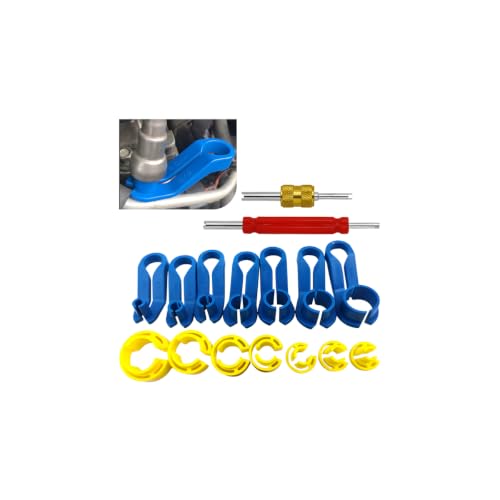 16PCS Car AC Fuel Line Disconnect Tool Set with Storage Box, 1/4 5/16 3/8 1/2 5/8 3/4 7/8 Inch AC Line Removal Set, Transmission Fuel Filter Quick Release Disconnect Set, Universal Fit - size: 16PCS