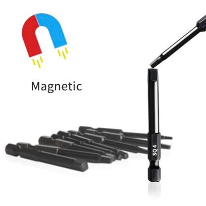 Narwhal Robertson Square Drill Bit Set (24 Pack - 2.3" Long Magnetic Heads) Square Screwdriver Bit Sizes #0, #1, #2, #3, and #4 - style: Square