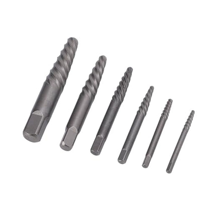 Alomejor Screw Extractor Set Steel Hardened Damaged Screw Extractor Kit 6 Sizes Portable Case for Removing Broken Rusted Screws and Bolts in Automotive Home Machinery Repair