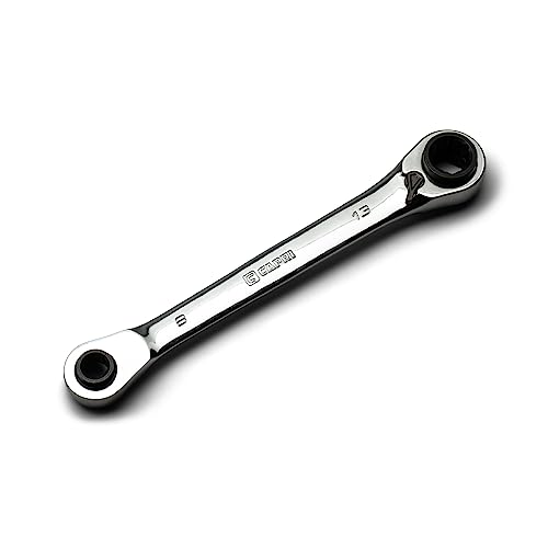 Capri Tools 4-in-1 120-Tooth Box End Reversible Ratcheting Wrench, 8, 10, 12, 13 mm, Metric - size: 8, 10, 12, 13 mm