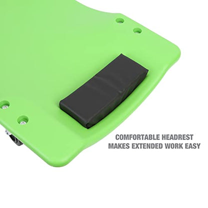 OEMTOOLS 24977 36” Mechanic’s Creeper with Headrest, Low Profile Creeper, Automotive Creeper, 350 Pound Weight Capacity, Green