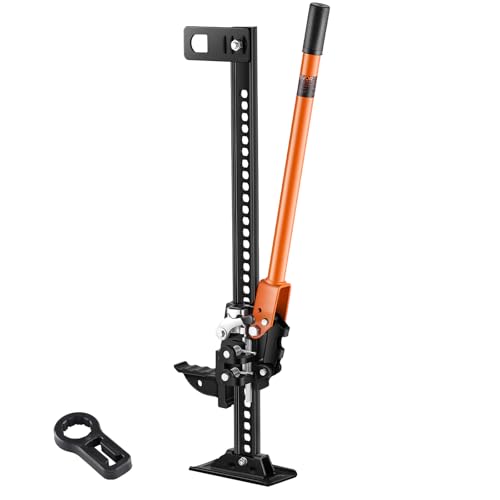 VEVOR Farm Jack, 33" Utility High Lift Farm Jack, 3.18 Ton (7,000 lbs) Capacity Ratcheting Off Road Utility Jacks, Heavy-Duty Lift Jacks with 5.12"-28" Lifting Range for Tractor, Truck, SUV - size: 33 inch