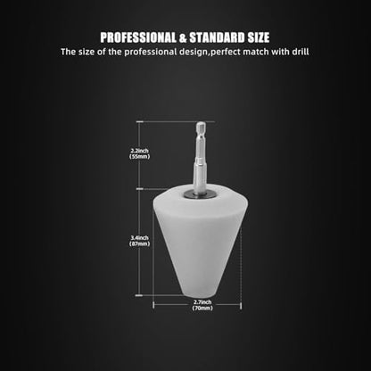 SPTA Ultra-Fine Finishing Ball, Polishing Tool with Quick Swap Bit Spherical Cone for Deep, Safe Metal Polish in Hard-to-Reach Areas Deep-Dish Wheels,Tight Areas, Ideal for Wheels & Curved Surfaces - color: T40 Light Cut & Fnish Polishing Cone