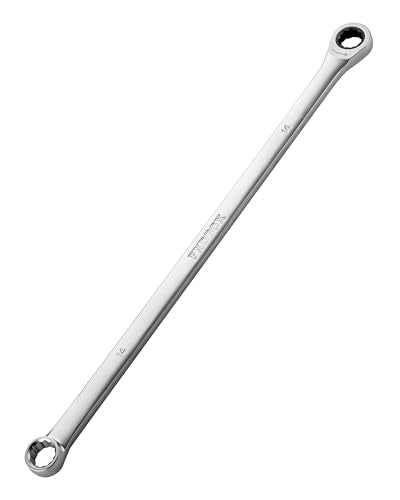 toolant 14mm Extra Long Ratcheting Wrench Metric 90-Tooth | 90-tooth ratchet with 4° swing arc, CR-V steel construction and extra-long design provide smooth access and higher torque - size: 14mm