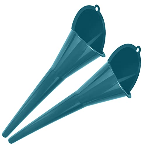 Plastic Long Neck Oil Funnels, for Filling Automotive Oil, Lubricants Engine Oils, Kerosene, Fuel, Diesel, Coolant & Other Liquids (2 Teal) - color: Teal