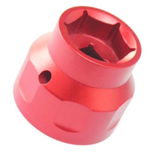 Fuel filter Wrench Tool socket- 3/8Inch Drive, for Duramax Ford 6.0L/6.4L Powerstroke Diesel Fuel Filter/Oil Filter Cap Installation Removal -perfectly for f250 6.0 oil change - color: Red