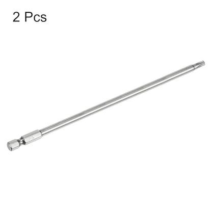 HARFINGTON 2pcs T25 Security Torx Bit 1/4" Hex Shank 6" Long S2 Steel Magnetic Tamper Resistant Star Bits Screwdriver Torx Head with Hole for Driver Drill Bits Remove Fastening Screws - size: T25