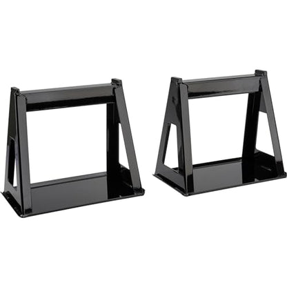 Speedway Motors Racing Jack Stands and Aluminum Storage Bin 31 x 10 Kit Includes Two Fixed Height Stands with Wide Base and Durable Trailer Mount Bin for Motorsports Organization