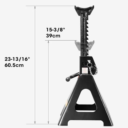Big RED Jack Stands 6 Ton with Double Locking, 14.2-23.8 inch Adjustable Height for Lifting Cars, SUV, Van, 12000 lb Capacity, 1 Pair - color: BLACK, size: 6 TON DOUBLE LOCKING