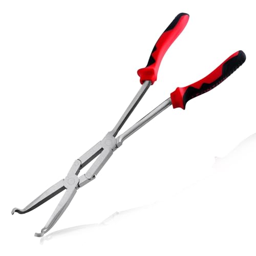 Extra Long Nose Hose Grip Pliers 13" Spark Plug Pliers Long Reach XL Pivot Ring Nose Plier Hose Removal Plier with Serrated Jaw Spark Plug Boot Puller for Hard to Reach Narrow Spaces,Small - style: Small Ring Nose