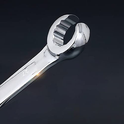 Flare Nut Wrench, Metric Double Open End Offset Fuel Pipe Spanner for Removing or Replacing Nuts (24mm x 27mm) - size: 24mm x 27mm