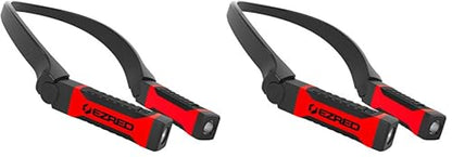 EZRED Bright NK10 Anywear Neck Light for Hands-Free Lighting, Red and Black, 200 Lumen LED, Adjustable Beam, Water Resistant, Perfect for Mechanics, Camping, Hunting, DIY Projects, Reading (Pack of 2)