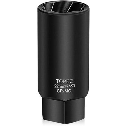 Topec 22MM Deep Lug Nut Extractor Socket - 1/2" Drive Stripped Bolt Nut Remover - size: 22mm