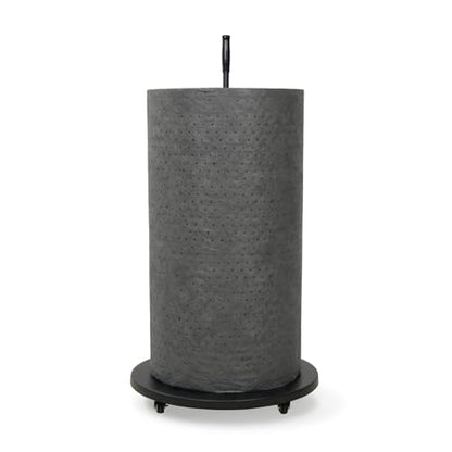 Absorbent Mat Roll Holder, Rolling Mat Oil Absorbent Pads Holder with Wheels, Floor Oil Spill Mat Dispenser Rack, Metal Mat Roll Utility Cart for Workshop Garage Factory
