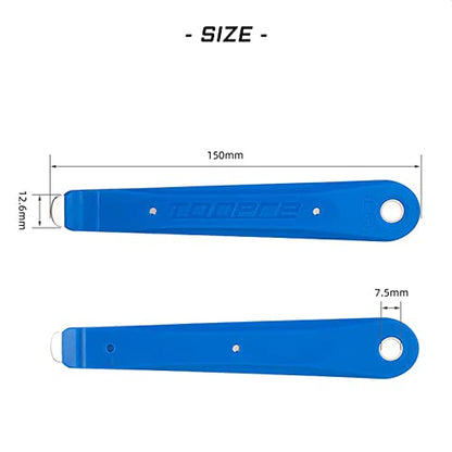 Set of 2 Steel-Core Tyre Levers | For Mountain and Road Bikes - Durable Metal Tire Carded Tools for MTB and Bicycle Repairs