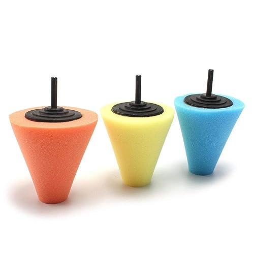 3pc Polishing Kit Buffing Pad Sponge Car Wheel Polish Cone Set Body Wheels Care Wash Cleaning Auto Tools Angle Grinder Sanding Disc