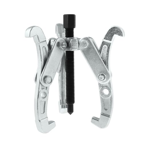 ChgImposs 4 Inch 3-Jaw Gear Puller, 2 Jaw 3 Jaw Puller for Pulley Gears Bearings and Flywheels, Heavy Duty Pulley Puller with Reversible Jaws, High Carbon Steel Removal Tool Bearing Puller Tool - size: 4 Inch