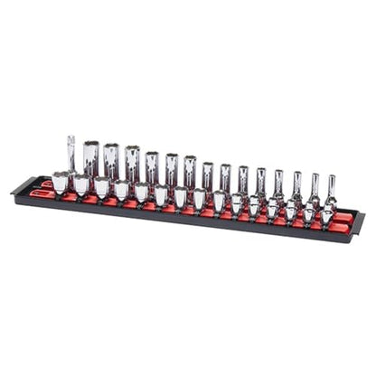 Ernst Manufacturing - 8492 Socket Boss 2-Rail 1/4-Inch-Drive Socket Organizer, 13-Inch, Red - Made in the USA - color: Red, size: 1/4", style: 13-INCH