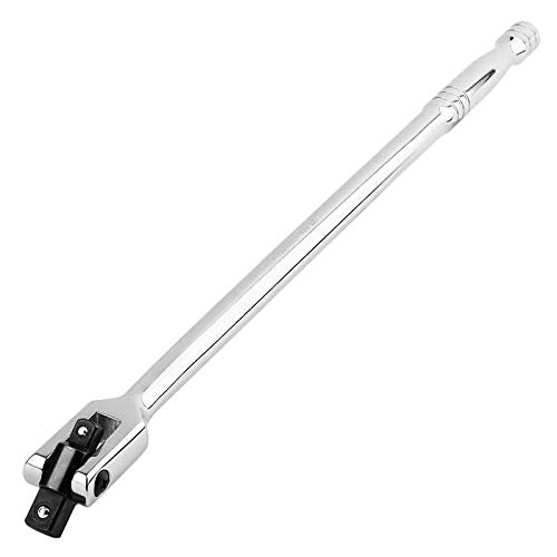MAXPOWER 18-inch Breaker Bar Dual drive 1/2" and 3/8", Flex Handle for Breaks Loose Fasteners, Cr-V Steel, 360-degree Rotating, Comforable Grips Handle - size: 18 inch Dual Drive 3/8"+1/2" Phosphated